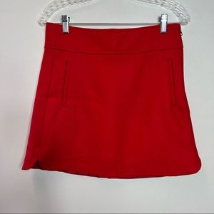 BRAND NEW WITH TAG J. CREW RED WOOL MINI SKIRT SIZE 4